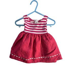 Bonnie Baby Girls Baby Infant Size 3 6 Months Sleeveless Dress Striped Top Solid